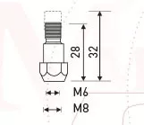 Держатель наконечника M6 28mm (36KD) MD0063-00 Ref Aurora купить в Тюмени