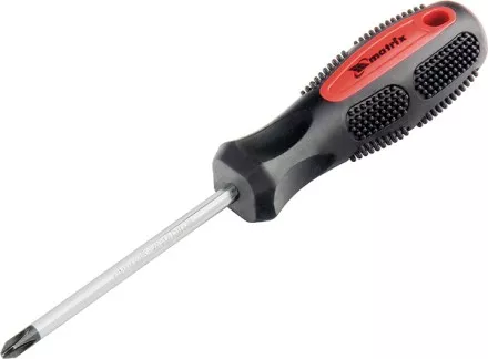 Отвертка Anti-Slip SL4,0 х 100 мм CrV двухкомп. рукоятка MATRIX 12210 купить в Тюмени
