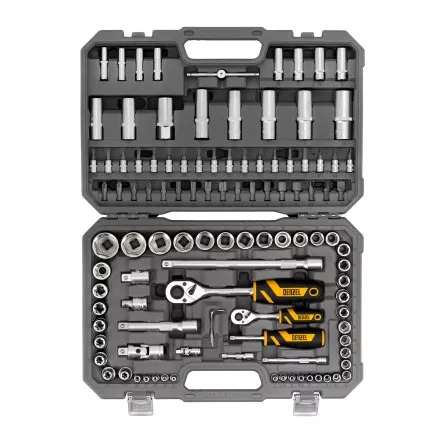 Набор инструментов Denzel 15814, 1/2&quot;, 1/4&quot;, CrV, S2, пластиковый кейс, 109 предметов купить в Тюмени