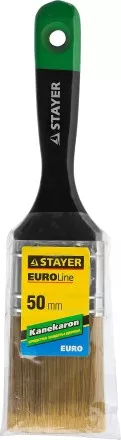 STAYER “KANEKARON-EURO”. Кисть плоская, искусственная щетина, деревянная ручка, 50мм 0106-050 купить в Тюмени