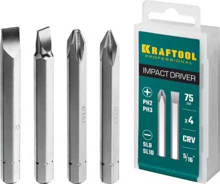 Биты для ударно-поворотных отверток KRAFTOOL 25552 купить в Тюмени