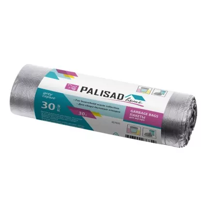 Пакеты для мусора 30 л x 30 шт. серые, Home Palisad 927035 купить в Тюмени