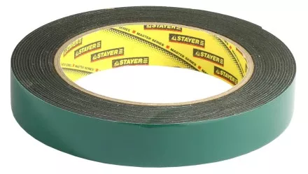 Двухсторонняя клейкая лента на вспененной основе, STAYER Professional 12233-19-05, черная, 19мм х 5м 12233-19-05 купить в Тюмени