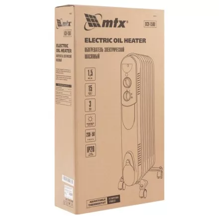Масляный обогреватель MTX OCH-1500, 230 В, 1500 Вт // MTX 98302 купить в Тюмени