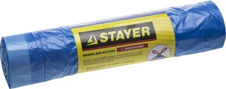 Мешки для мусора STAYER &quot;Comfort&quot; завязками, голубые, 30л, 20шт 39155-30 купить в Тюмени