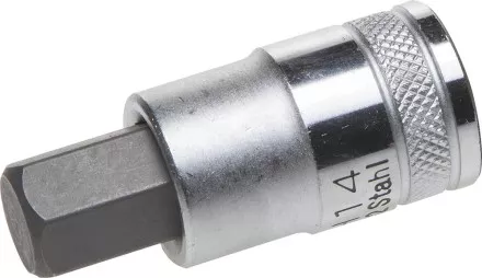Торцовая бита-головка KRAFTOOL &quot;INDUSTRIE QUALITAT&quot;, материал S2, HEX, сатинированная, 1/2&quot;, H14 27908-14_z01 купить в Тюмени