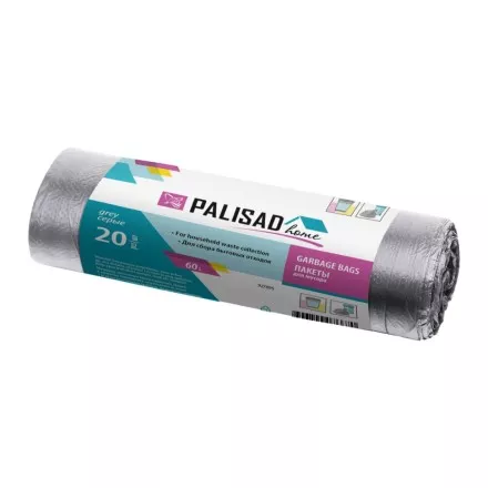 Пакеты для мусора 60 л x 20 шт. серые, Home Palisad 927095 купить в Тюмени