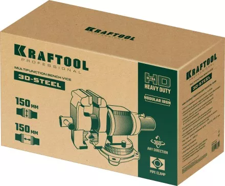 Тиски KRAFTOOL 3D-STEEL универсальные 32704-150 купить в Тюмени