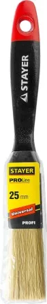 Кисть плоская STAYER &quot;UNIVERSAL-PROFI&quot;, светлая натуральная щетина, деревянная ручка, 25мм 0104-025 купить в Тюмени