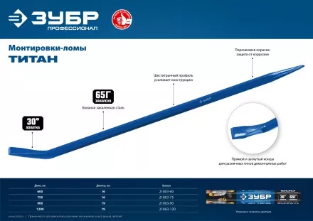 Ломы монтажные шестигранные серия ПРОФЕССИОНАЛ купить в Тюмени