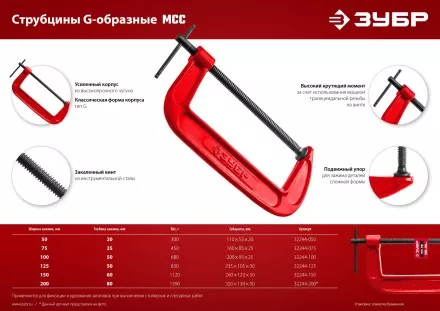 ЗУБР МСС-130, 125 мм, чугунная струбцина (32244-125) купить в Тюмени