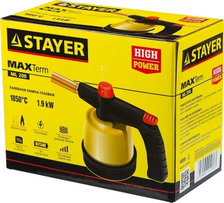 Паяльная лампа газовая STAYER &quot;MASTER&quot;, на баллон, с пьезоподжигом, регулировка пламени, 1850С 55590 купить в Тюмени