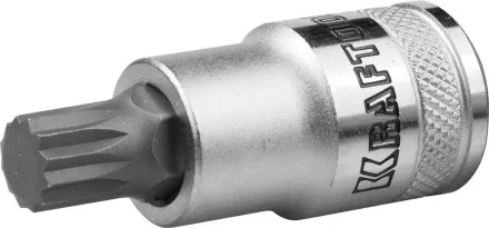 Торцовая бита-головка KRAFTOOL &quot;INDUSTRIE QUALITAT&quot;, материал S2, SPLINE, сатинированная, 1/2&quot;, M10 27911-10_z01 купить в Тюмени