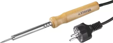 Паяльник с деревянной рукояткой и долговечным жалом, STAYER &quot;MASTER&quot; MAXTerm, 55310-40, 40 Вт, конус 55310-40 купить в Тюмени