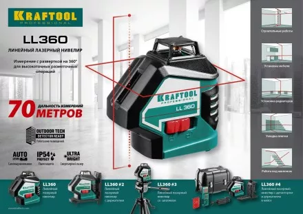 Нивелиры лазерные LL-360, 360 град, 20/70м, IP54 34645 купить в Тюмени