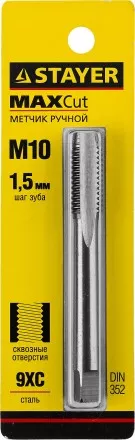 Метчик STAYER &quot;MASTER&quot; одинарный, для сквозных отверстий, сталь 9ХС, М10х1,5 28020-10-1.5 купить в Тюмени