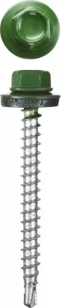 Саморезы СКМ кровельные, RAL 6002 зеленый лист, 25 x 5.5 мм, 420 шт, для металлических конструкций, STAYER 30305-55-025-6002 купить в Тюмени