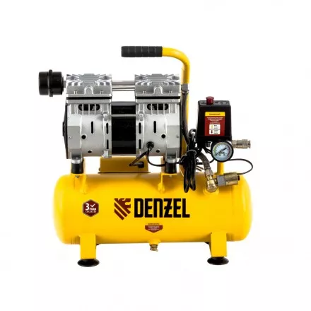 Компрессор безмаслянный Denzel DLS650/10 малошумный 58021 купить в Тюмени
