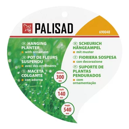 Кашпо подвесное с орнаментом Palisad, с кокосовой корзиной, диаметр 30 см, 690048 купить в Тюмени