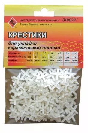 Крестики для кафеля 3,0 мм 150 штук блистер Энкор 69893 купить в Тюмени