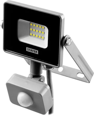 Прожектор LEDPro светодиодный, STAYER Profi 57133-10, датчик движения, 10Вт 57133-10 купить в Тюмени