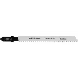 Полотна STAYER &quot;PROFI&quot;, T101BF, для эл/лобзика, Bi-Metall, по твердому дереву, EU-хвост., шаг 2,5мм, 75мм, 2шт 159901-2.5_z01