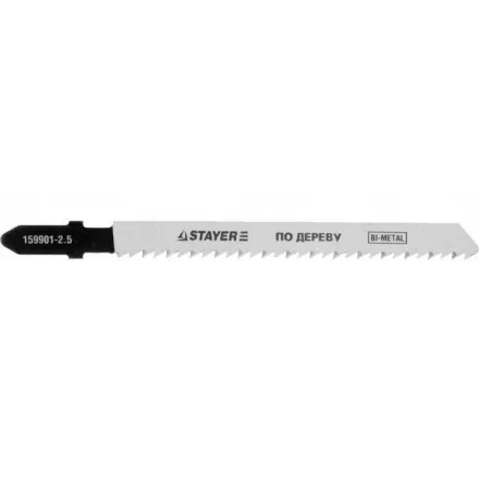 Полотна STAYER &quot;PROFI&quot;, T101BF, для эл/лобзика, Bi-Metall, по твердому дереву, EU-хвост., шаг 2,5мм, 75мм, 2шт 159901-2.5_z01 купить в Тюмени