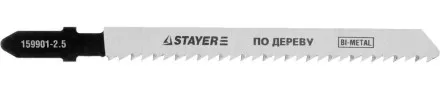 Полотна STAYER &quot;PROFI&quot;, T101BF, для эл/лобзика, Bi-Metall, по твердому дереву, EU-хвост., шаг 2,5мм, 75мм, 2шт 159901-2.5_z01 купить в Тюмени