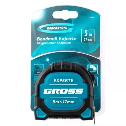 Рулетка нейлон Experte 5м x 27мм двухкомпон. корпус магнит двухстор. разметка Gross 32575 купить в Тюмени