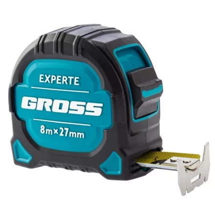 Рулетка нейлон Experte 8м x 27мм двухкомпон. корпус магнит двухстор. Разметка Gross 32576 купить в Тюмени