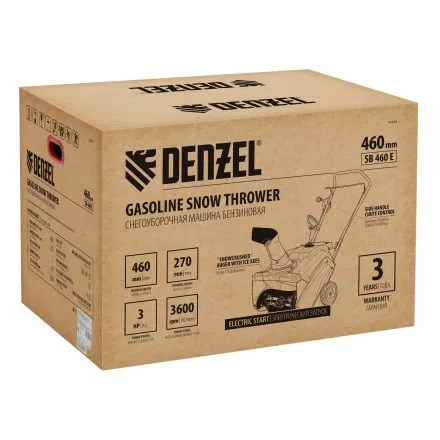 Бензиновая снегоуборочная машина Denzel SB 460 E, 99cc, эл.старт, шнек SnowCrusher купить в Тюмени