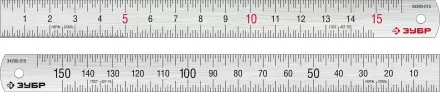 ЗУБР Про-15, длина 0.15 м, усиленная нержавеющая линейка, Профессионал (34280-015) купить в Тюмени