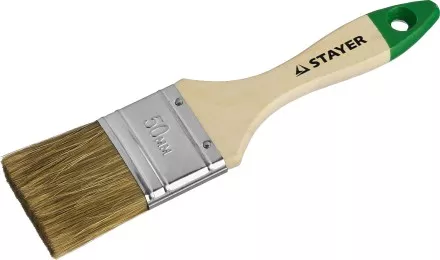 Кисть плоская STAYER &quot;LASUR-STANDARD&quot;, смешанная (натуральная и искусственная) щетина, деревянная ручка, 50мм 01031-50 купить в Тюмени