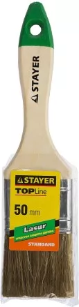 Кисть плоская STAYER &quot;LASUR-STANDARD&quot;, смешанная (натуральная и искусственная) щетина, деревянная ручка, 50мм 01031-50 купить в Тюмени
