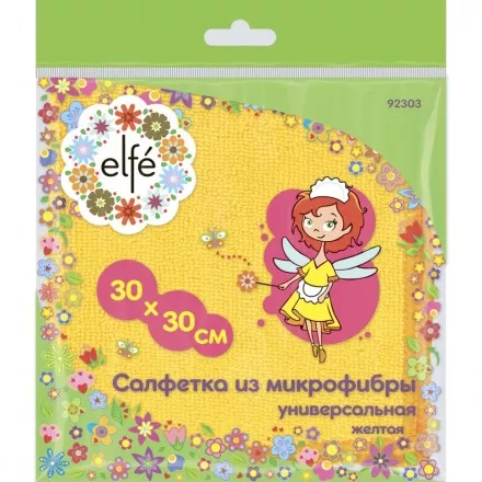 Салфетка универсальная из микрофибры желтая 300х300 мм Elfe 92303 купить в Тюмени