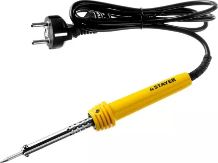 Паяльник MAXTerm с пластмассовой рукояткой, жало - конус, STAYER 55305-30, 30 Вт 55305-30 купить в Тюмени