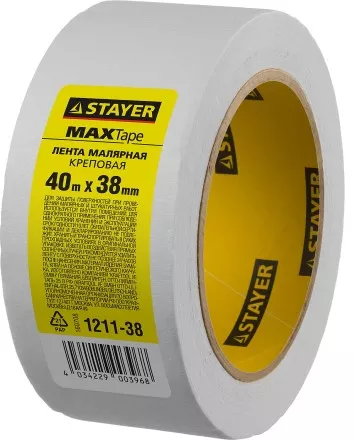 Малярная лента STAYER &quot;MASTER&quot;, креповая, 38мм х 40м 1211-38 купить в Тюмени