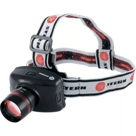 Фонарь наголовный Zoom 3W LED CRE Q5 160 Лм 100 м 3 режима 100% - 50% - стробоскоп 3хААА Stern 90567 купить в Тюмени