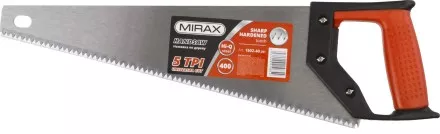 Ножовка по дереву (пила) MIRAX Universal 400 мм, 5 TPI, рез вдоль и поперек волокон, для крупных и средних заготовок 1502-40_z01 купить в Тюмени