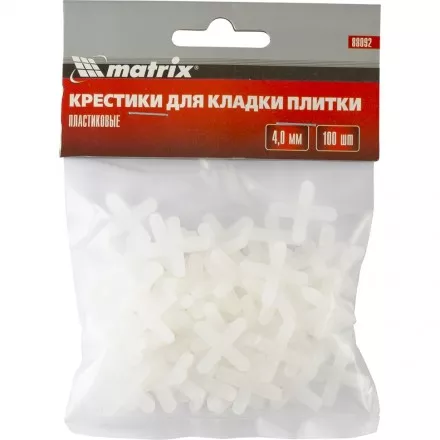 Крестики 4 мм для кладки плитки 100 штук MATRIX артикул 88092 купить в Тюмени