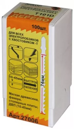 Пилка для электролобзика T101 D HCS 1шт/100 Энкор 27006 купить в Тюмени