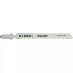 Полотна KRAFTOOL, T127DF, для эл/лобзика, Bi-Metall, по мягкому металлу (3-15мм), EU-хвост., шаг 3мм, 75мм, 2шт 159556-3