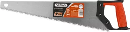 Ножовка по дереву (пила) MIRAX Universal 500 мм, 5 TPI, рез вдоль и поперек волокон, для крупных и средних заготовок 1502-50_z01 купить в Тюмени