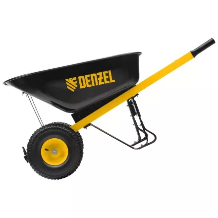 Тачка строительная Denzel 69000, усиленная, объем 140 л, 250 кг, двухколесная, колесо 15х6.00-6 купить в Тюмени