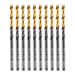 Сверло по металлу, 3 мм, HSS-Tin, Golden Tip, 10 шт. Denzel 717205
