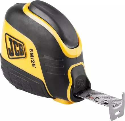Рулетка JCB, автостоп, двусторонняя шкала, двухкомпонентный корпус, 8м JMS004 купить в Тюмени