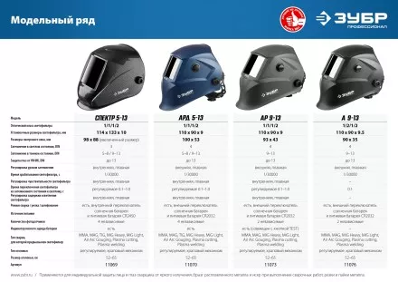 ЗУБР А 9-13, хамелеон затемнение, 4/9-13, маска сварщика, Профессионал (11076) купить в Тюмени