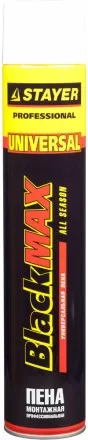 Пена &quot;BlackMAX&quot; монтажная, адаптерная, всесезонная, 750мл, STAYER 41133 купить в Тюмени