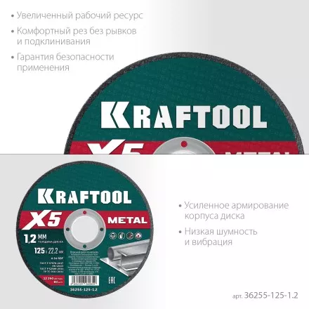Круги отрезные абразивные, по металлу 36255-125-1.2 купить в Тюмени