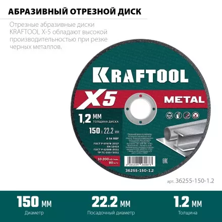 Круги отрезные абразивные, по металлу 36255-150-1.2 купить в Тюмени